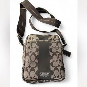 Coach Heritage Stripe Signature Flight Shoulder Bag classic monogram
